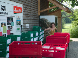 Landwirtin mit Erträgen